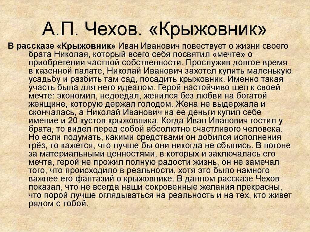 Краткое содержание чехов счастье для читательского дневника