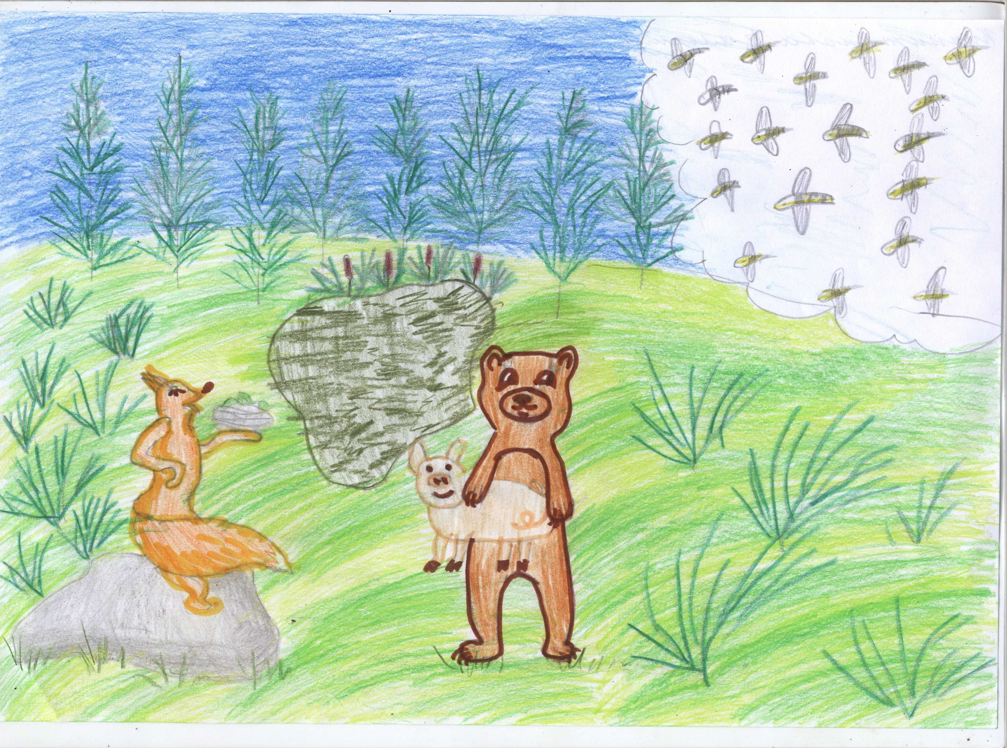 Иллюстрация к сказке поросятина и медовые соты