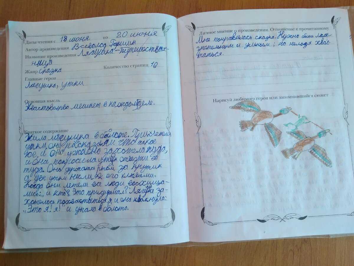 Мошковская читательский дневник