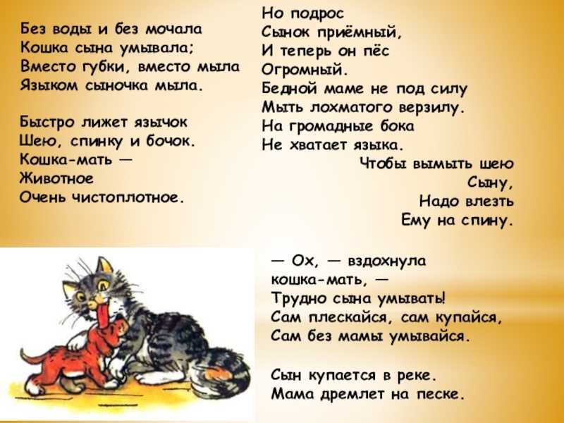 Мама кошка стихотворение