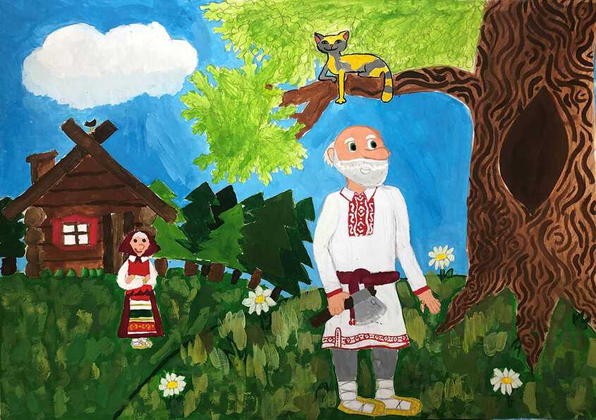 Котик — золотой лобик. белорусская народная сказка