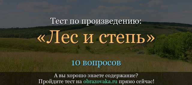 Наедине с природой. анализ рассказа и.с. тургенева «лес и степь»