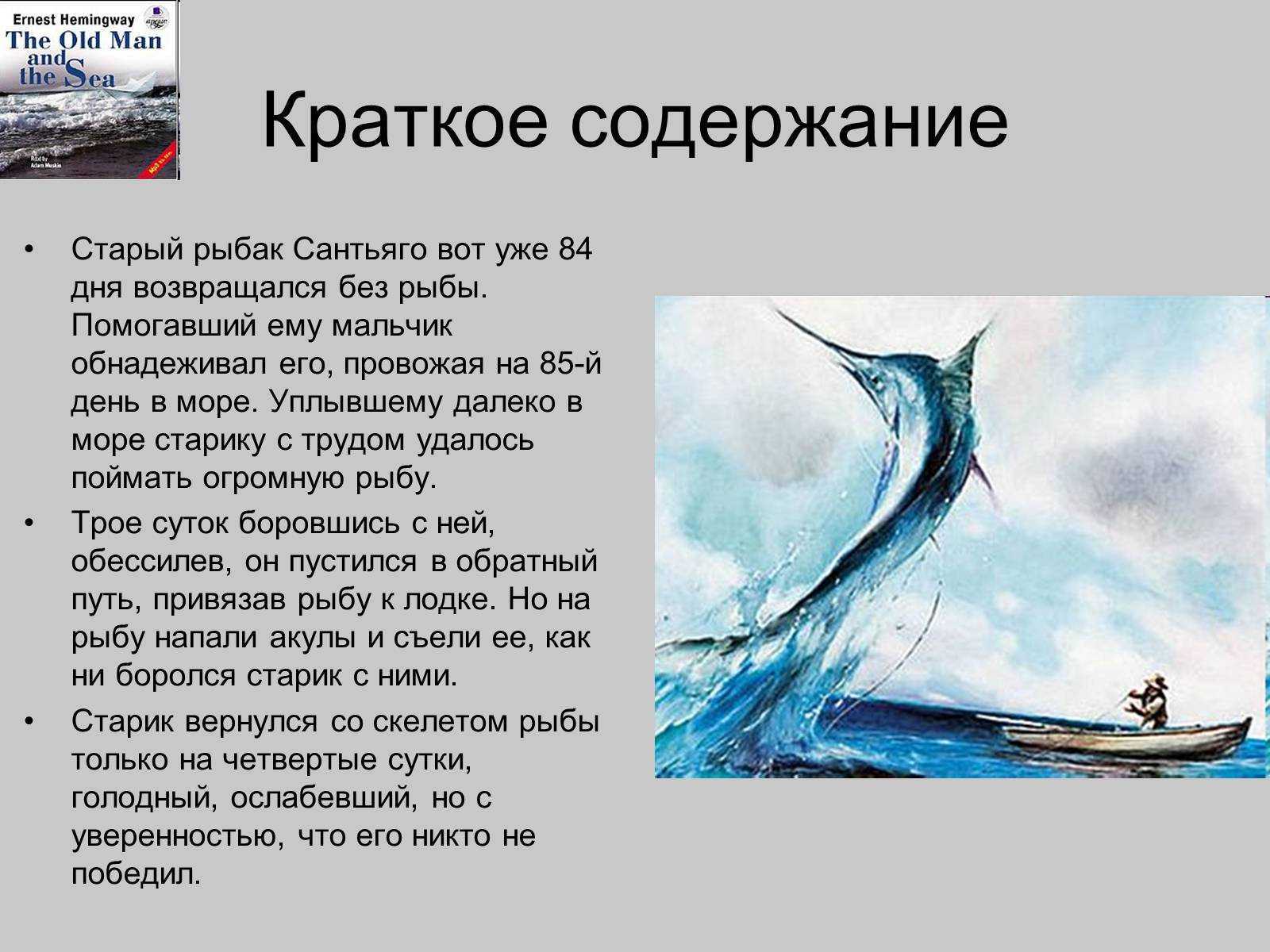 Смысл книги старик и море - эрнест хемингуэй | какой смысл